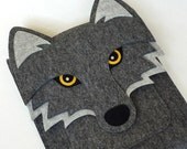 Wolf iPad 2 sleeve - Graphite felt - MADE TO ORDER