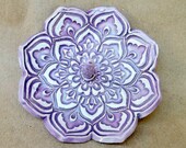 Purple Ceramic Lotus Ring Holder Bowl