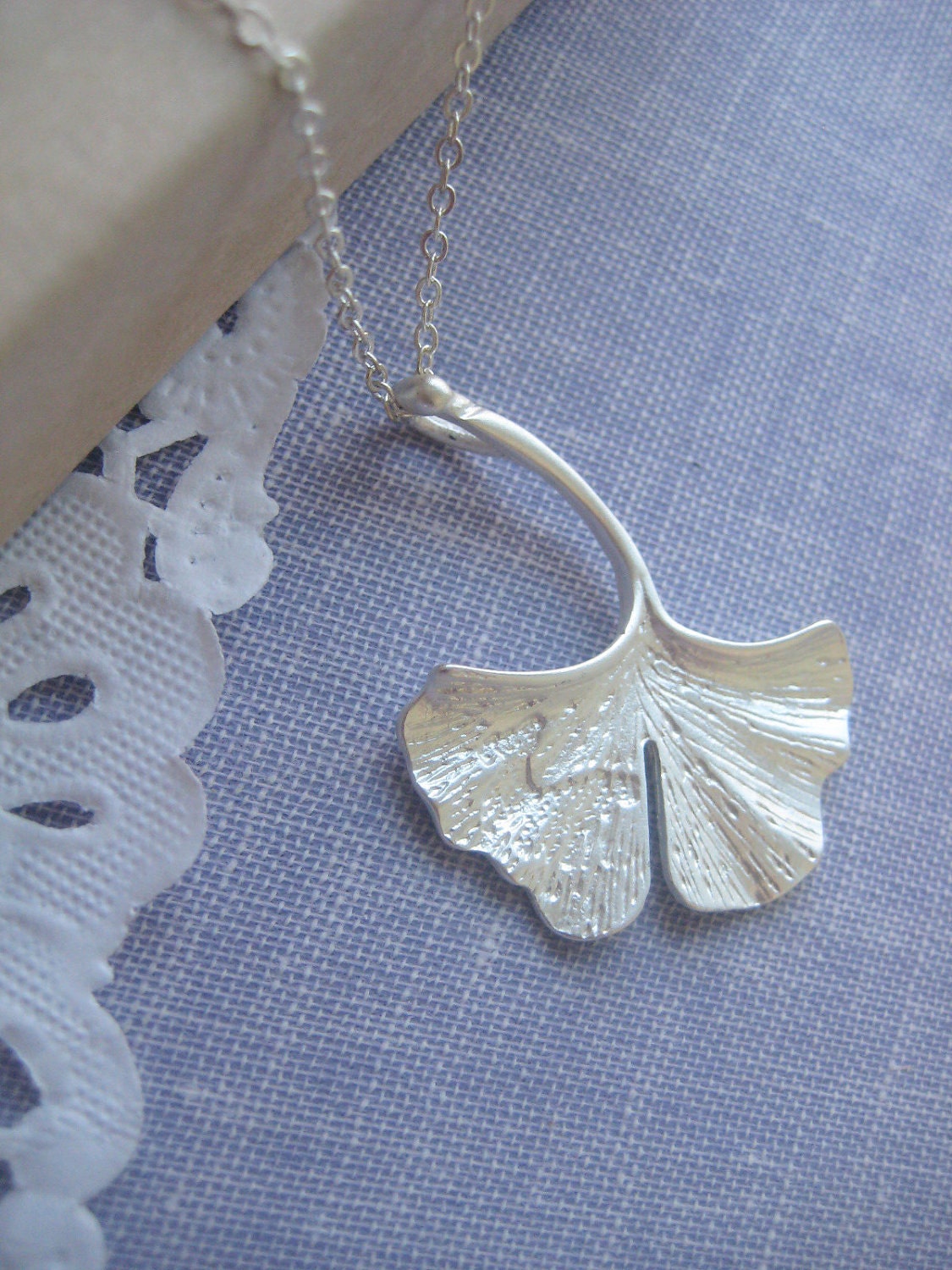 Gingko leaf necklace