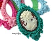 4pc matte resin 40x30mm pendant cabochon settings