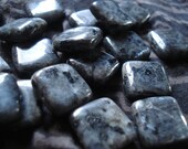 Destash square stone beads - grey green