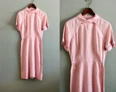 40's XS/S Pale Pink Asymmetrical Sheath DRESS