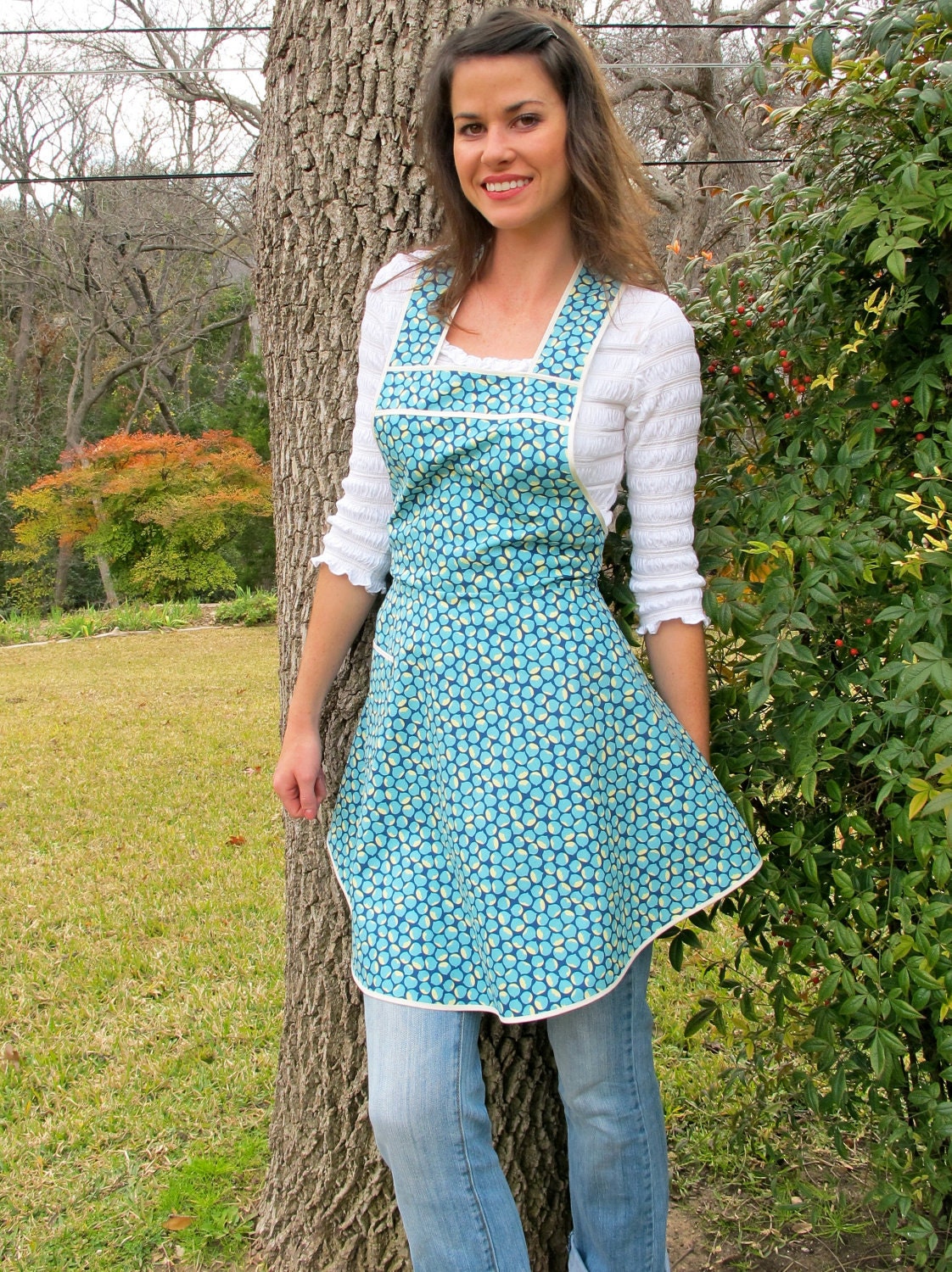 Blue Chestnuts Apron - Flirty Everyday Housewife Apron