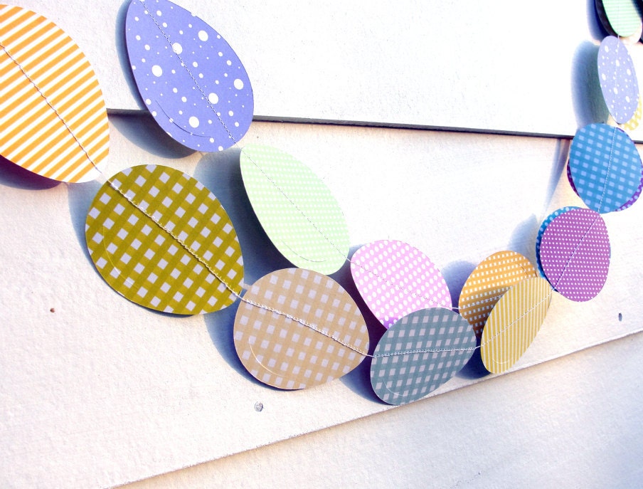 Easter Decoration, Paper Egg Garland, 7 ft