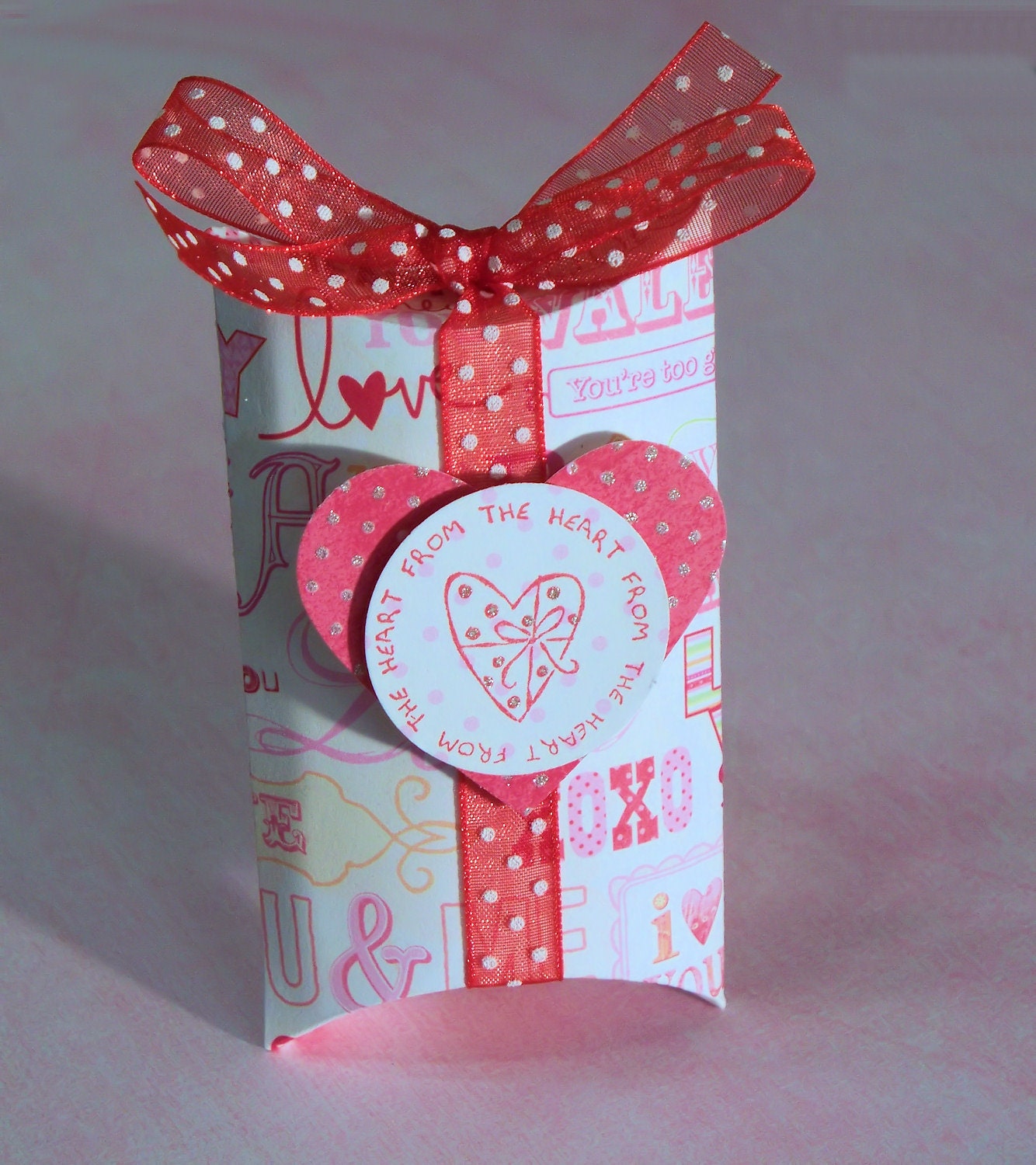 Valentine Pillow Box Treat Holder, Set of 4