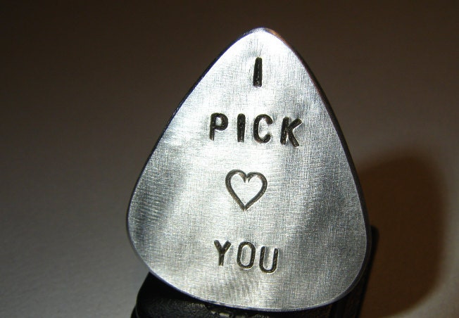 Guitar Pick Aluminum I Pick You with Love