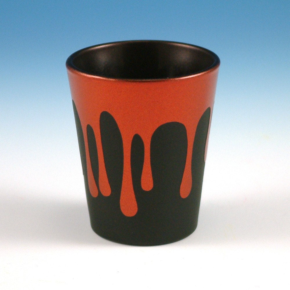 Dripping Black Shot Glass