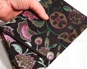 Brocade Satin Clutch Purse Origami Inspired in Teal and Fuschia