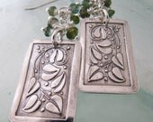 Art Nouveau Ivy Earrings in Silver and Green Tourmaline