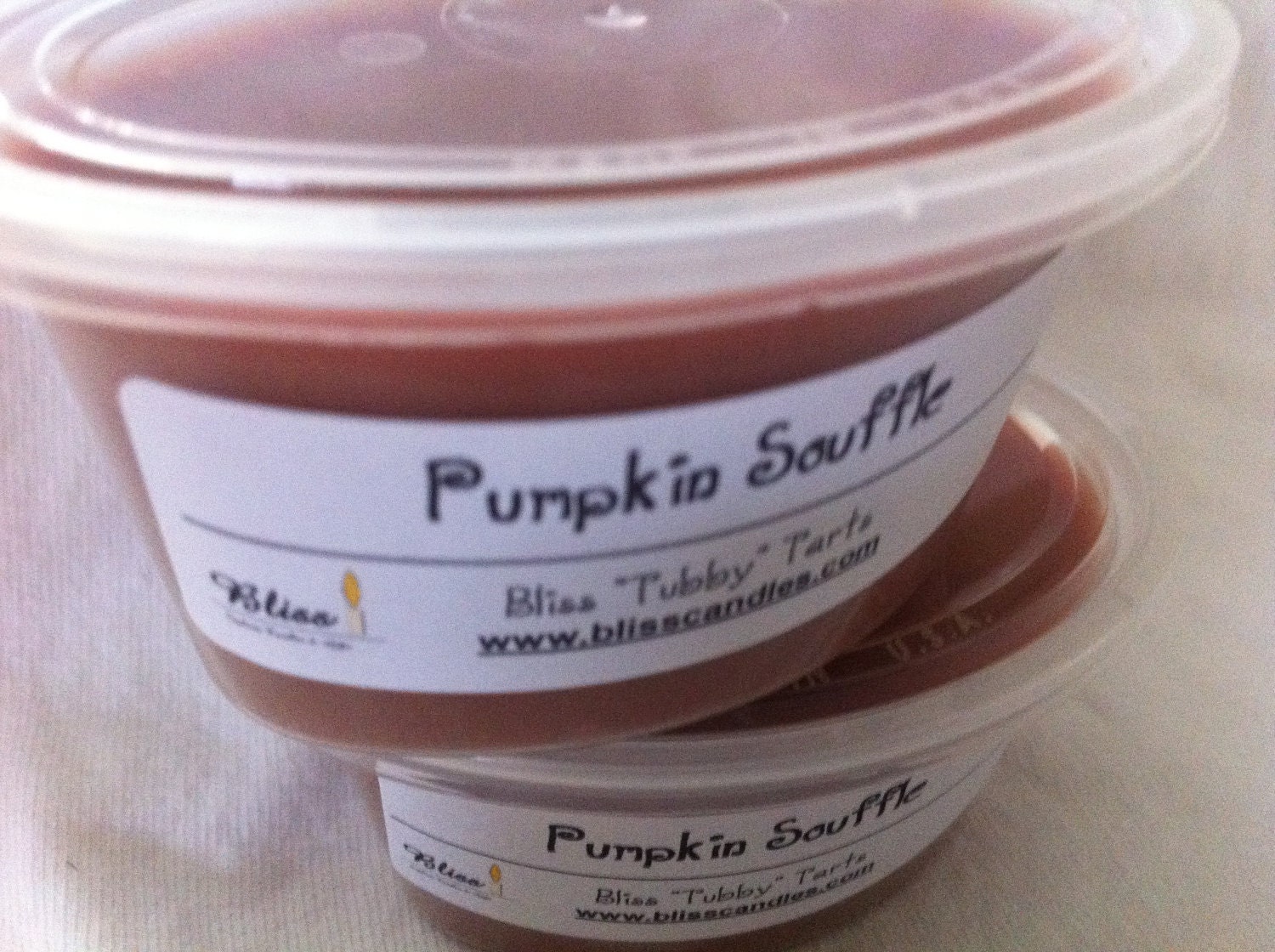 PUMPKIN SOUFFLE - Two 2 oz Bliss Soy Tubby Tart Melt Cups