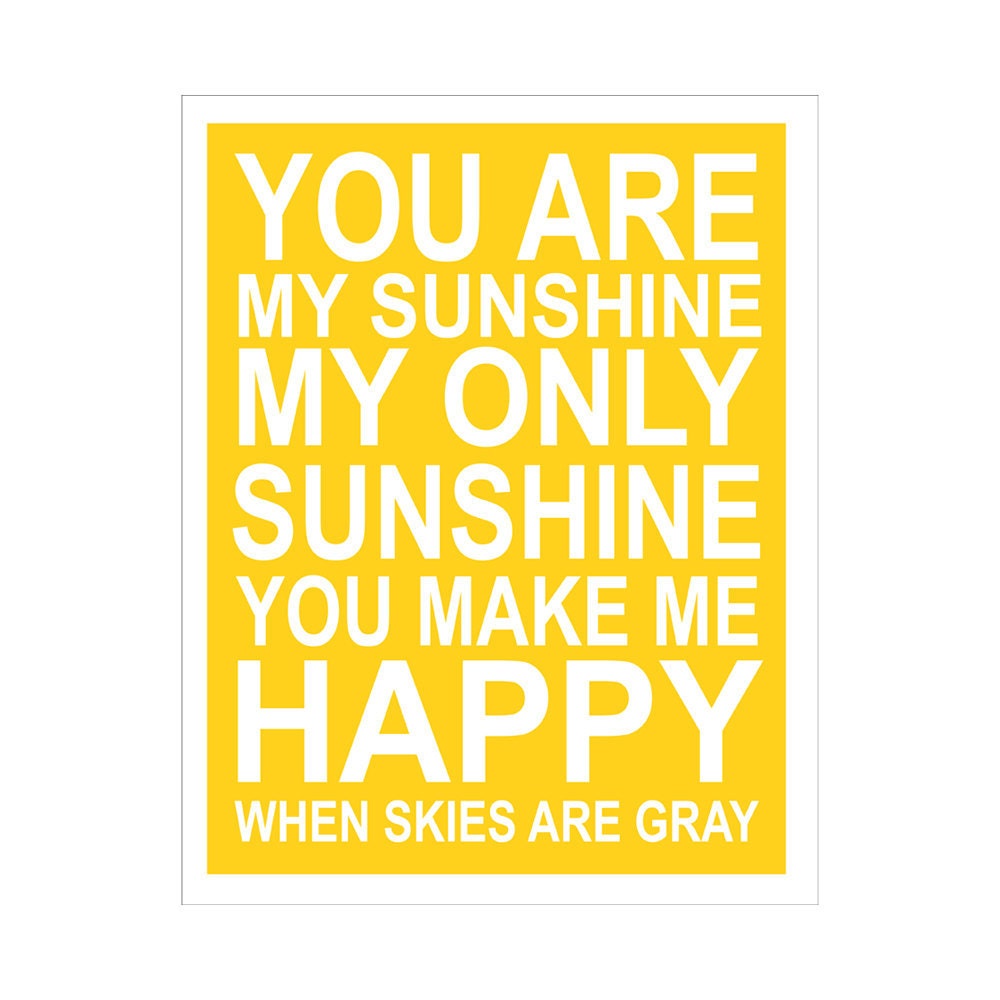 You Are My Sunshine... 16x20 inch print by Finny and Zook
