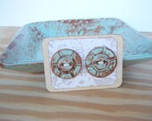 Round Pistachio Ceramic Buttons - Set of 2