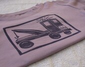 Truck Lino Block Print, Hand-Dyed, Hand-Printed - 2T Size