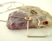 Sterling Silver Heart Necklace - A Touch of Gold