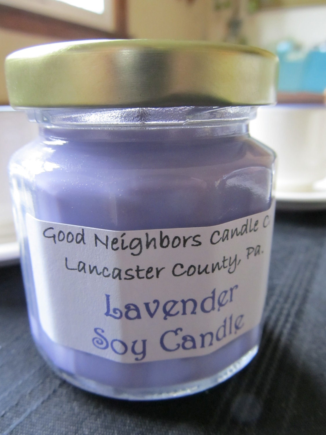 Soy candle, French Lavender, Four Ounce, Sampler Size, Herbal, Floral, Hemp Wick