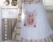 Farmhouse Flour Sack Apron ...Birds on Branch - I am the Bread of Life Scripture
