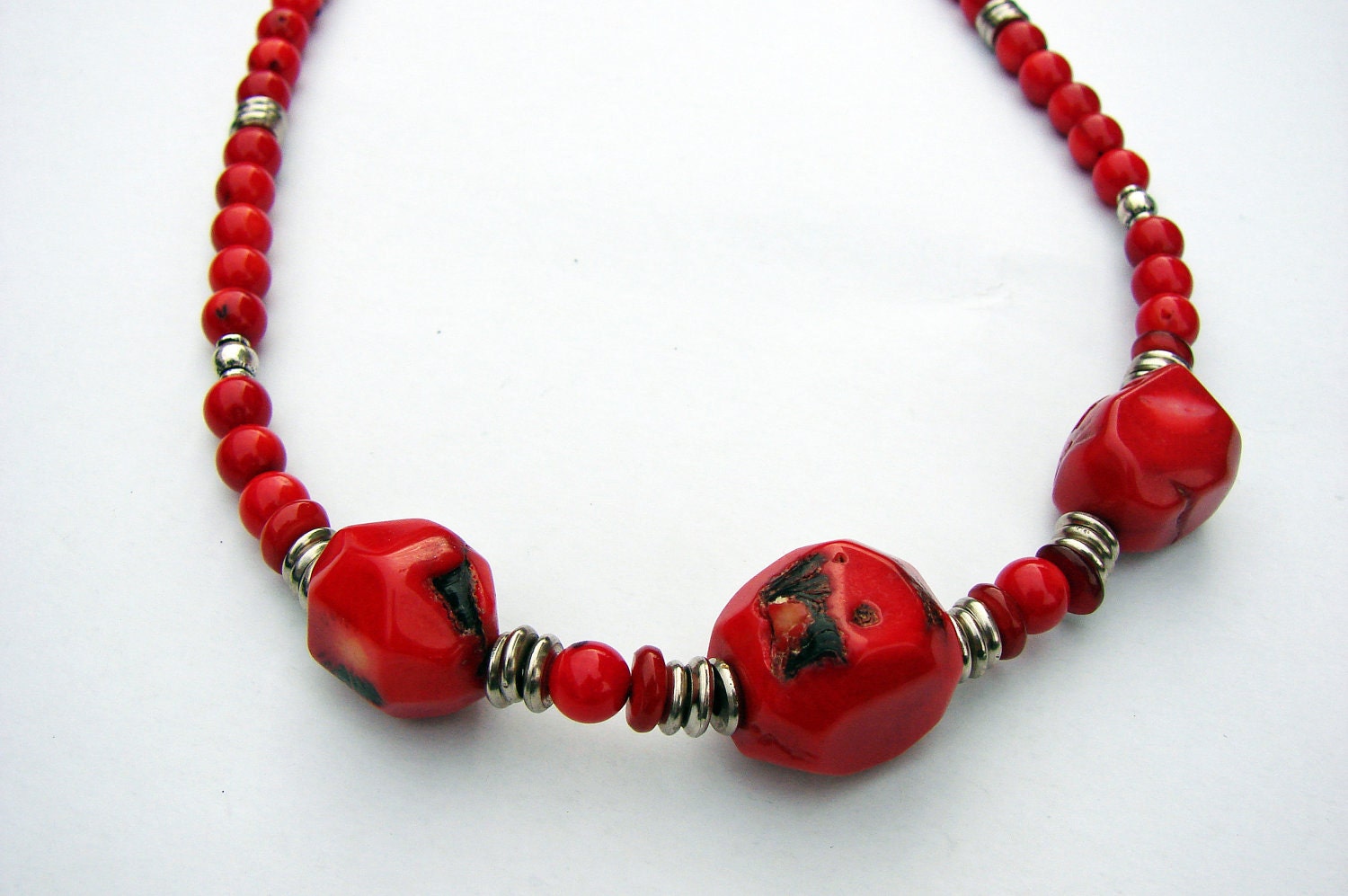 Red, Coral, magnetic, necklace