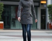 Dark Grey Cashmere Coat Casual Winter Wool Coat Women Coat - NC240