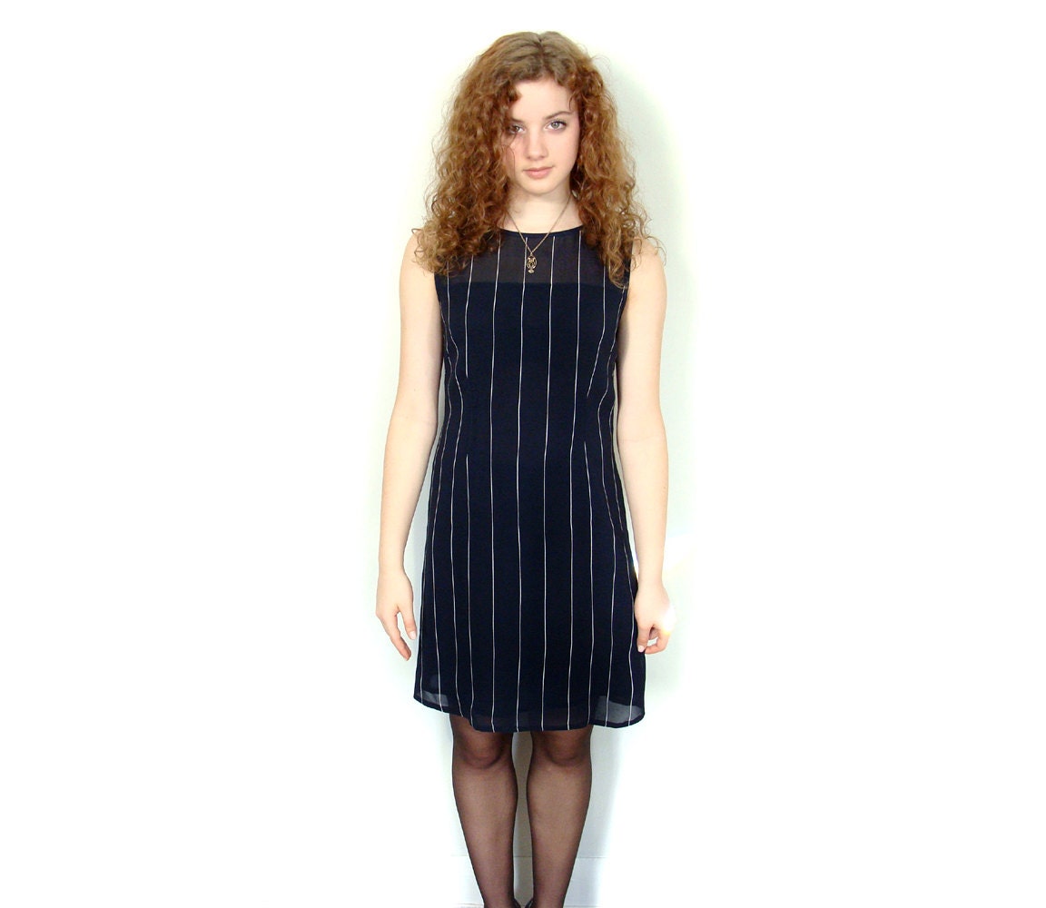 Classic stripe vintage mini shift dress Small