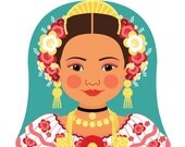 Panamanian Matryoshka 5x7 Art Print