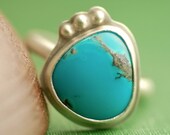 Chrysocola Quartz and Sterling Silver Ring