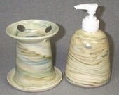 Original Hand Thrown Stoneware Bath Set Agateware