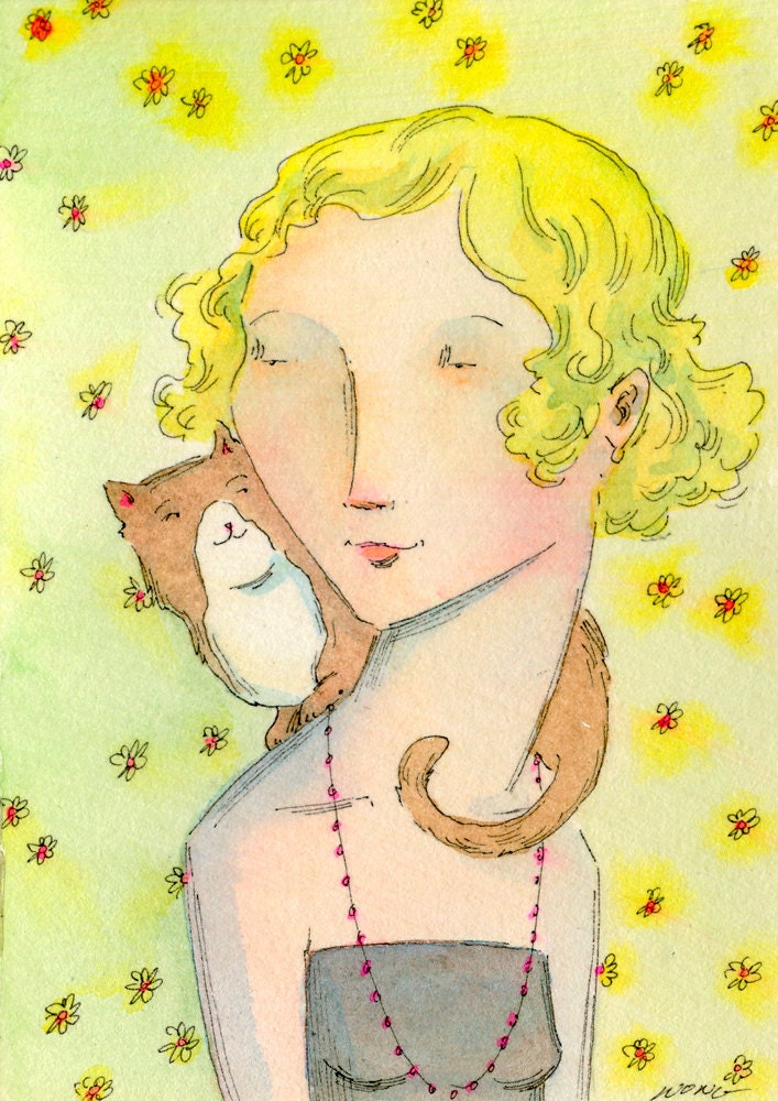 Original ACEO -- With my lady