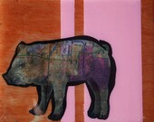Cute Little Piglet Map Art Panel