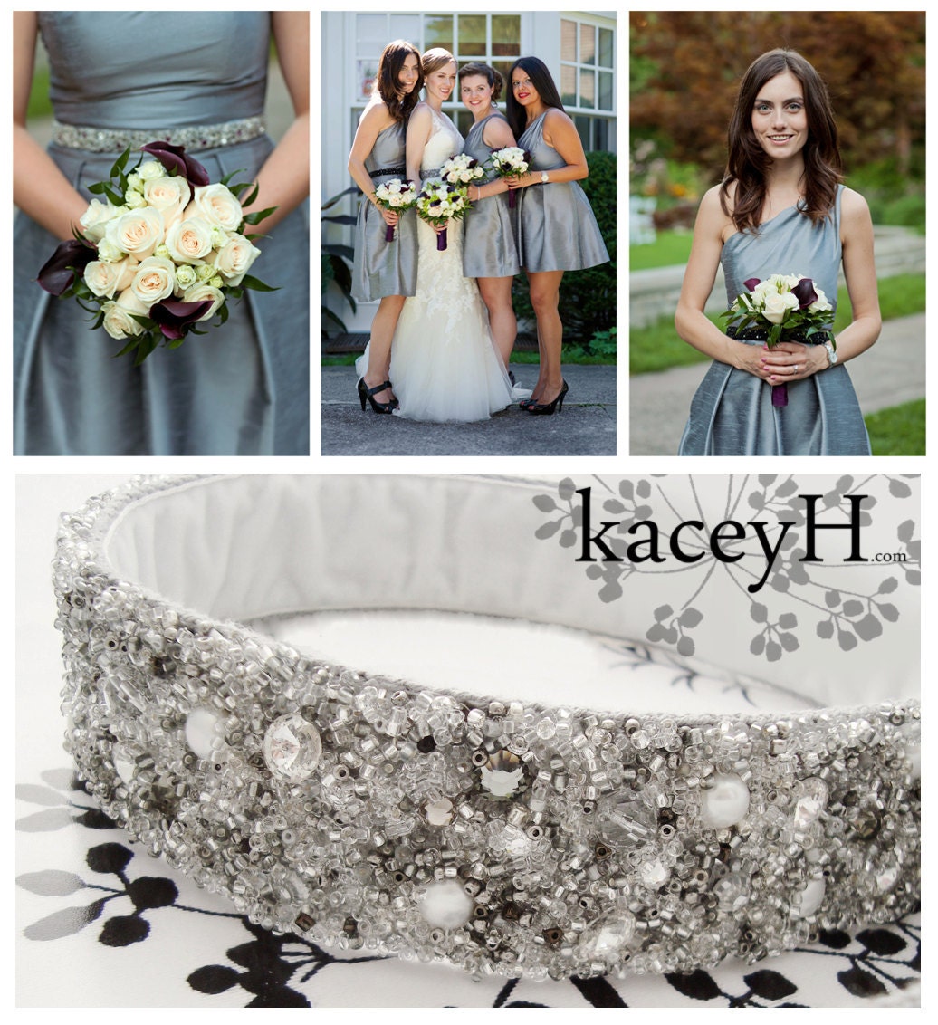 Deposit for BRIDAL PARTY rhinestone jeweled belts and bridal sash. Hand made with Swarovski crystals and fresh water pearls
