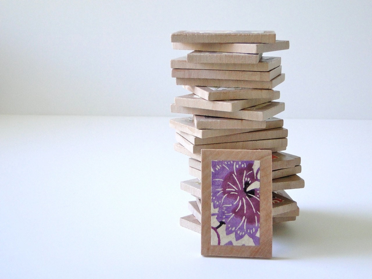 Memory Game Chiyogami paper FLOWER POWER Set of 24 tiles