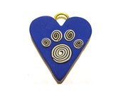 Tiny Heart Spiral Paw Pet ID Tag