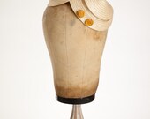 Sculptural Straw Fascinator-'Capricorn'