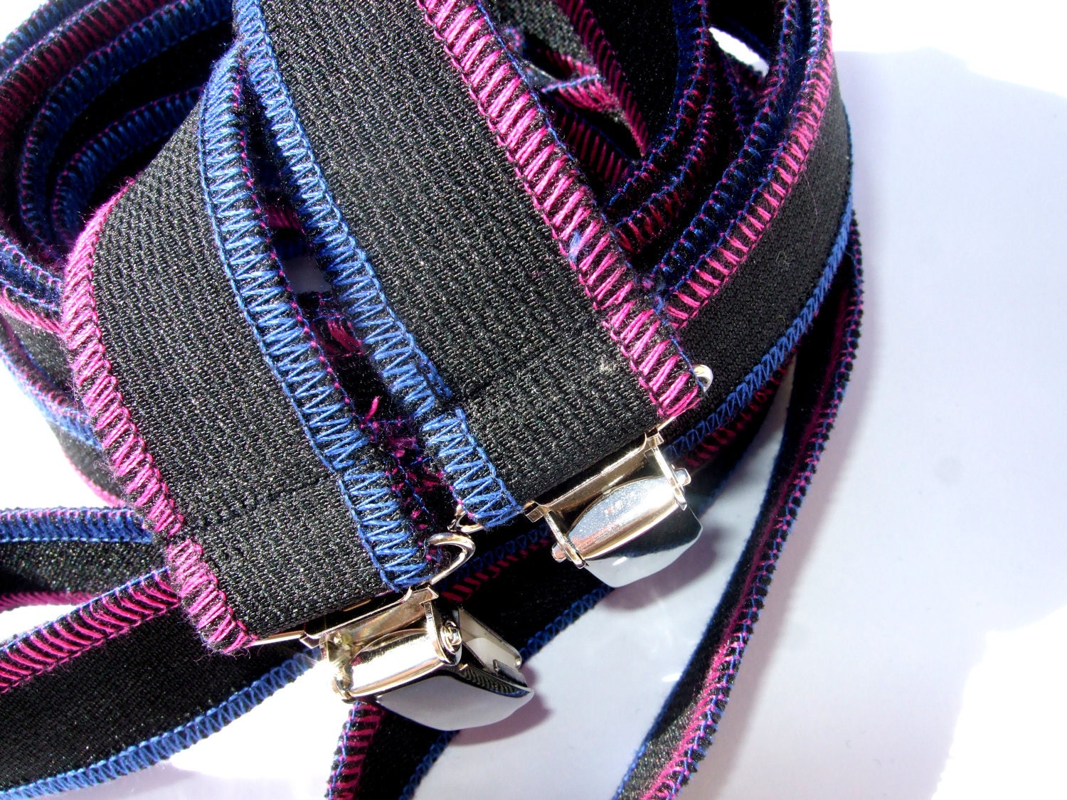 Mens Suspenders Turquoise Pink