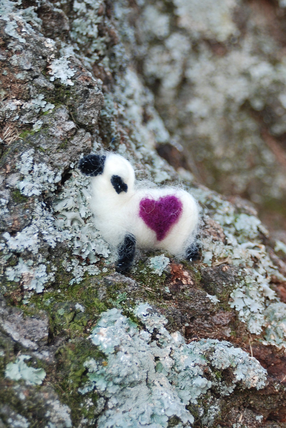 Valentine Gift I Love You Love Ewe Purple Heart Sheep Handmade
