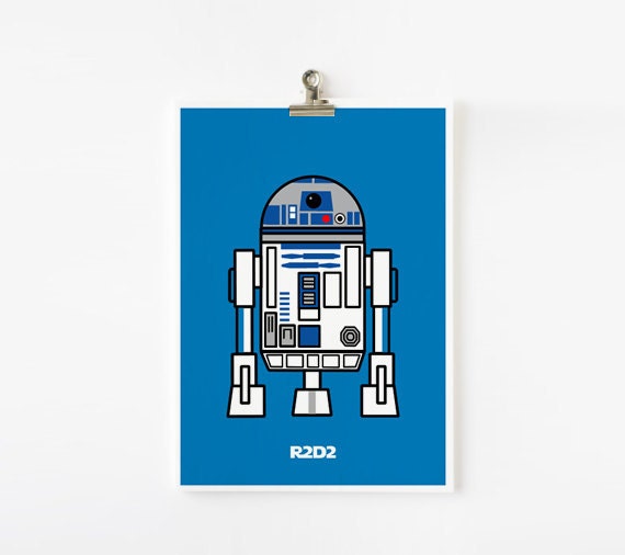 Star wars Cute R2D2 5x7 art print