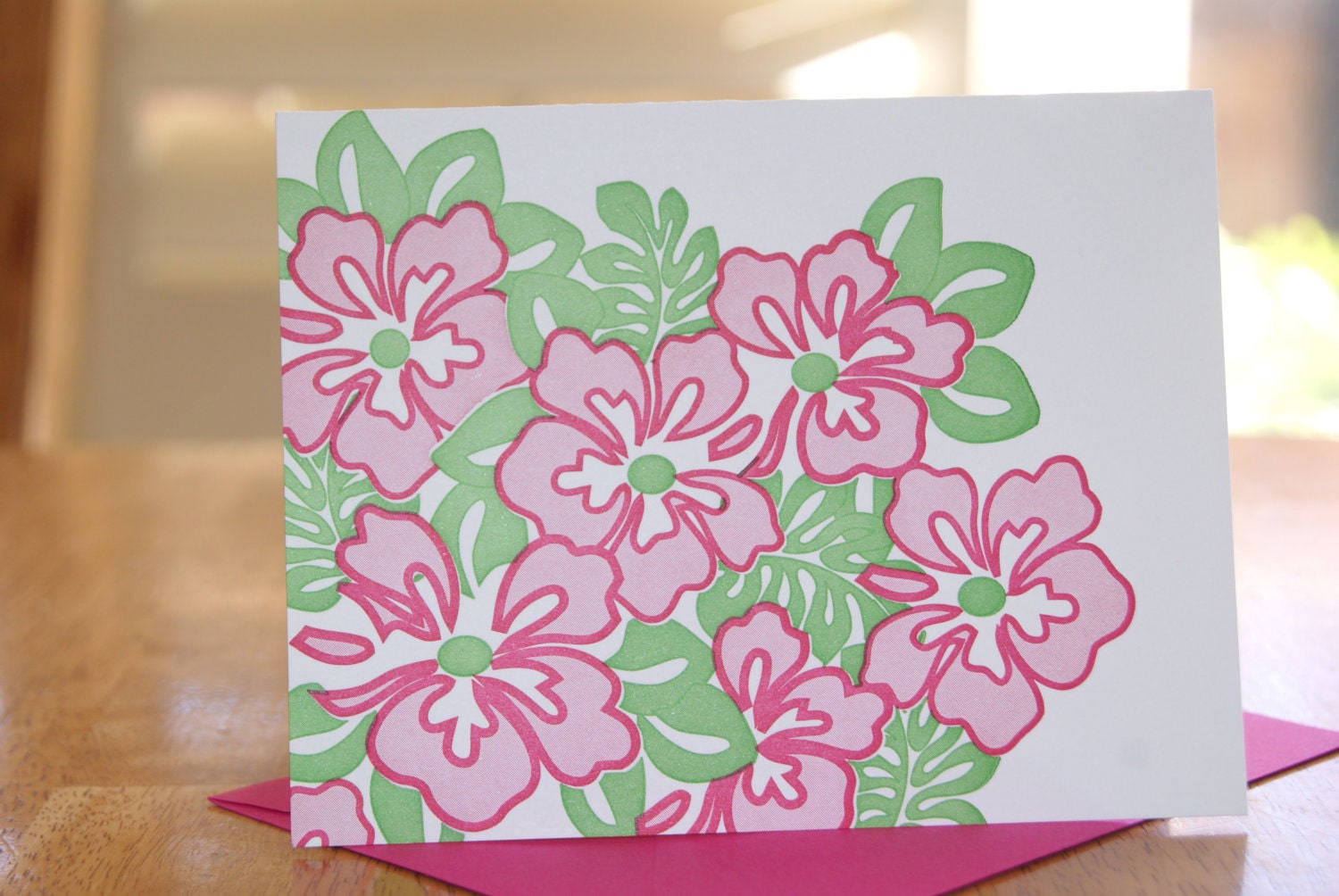 hibiscus flowered notecards