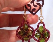 Victorian Green Window Earrings in Dark Heart Gift Box