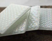 Fused Glass Coasters 4 - Iridized White Bubbles