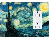 Starry Night Van Gogh Painting GFI Outlet Plate Cover