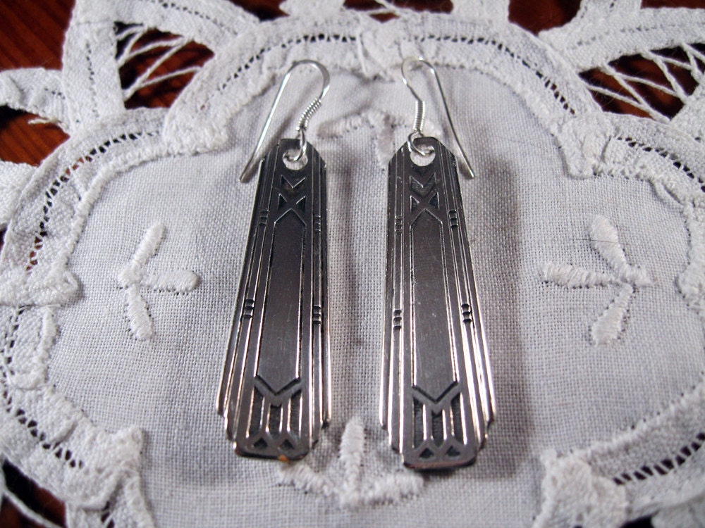 Earrings Made From Vintage Flatware Handles - Shabby Chic