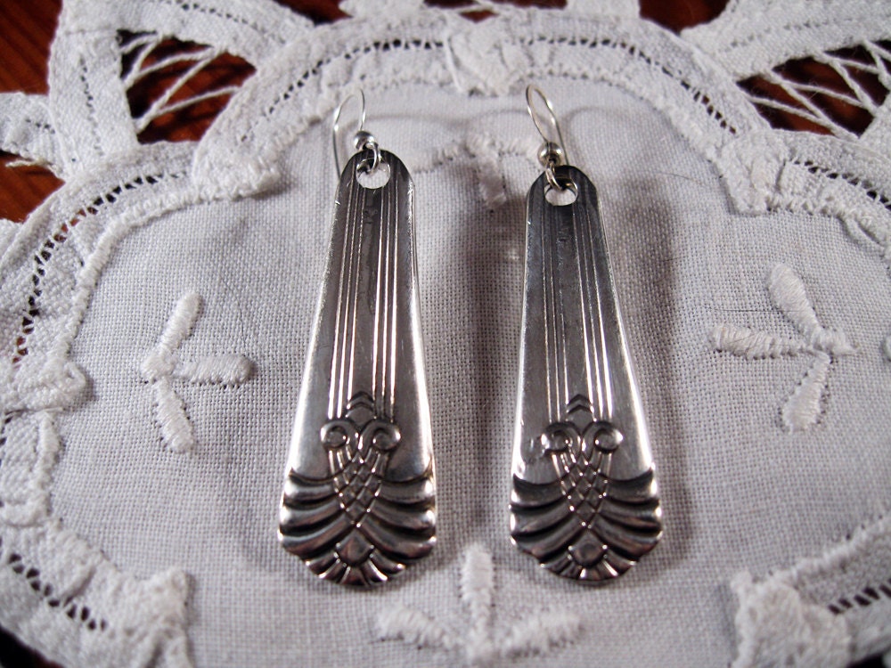 Earrings Made From Vintage Flatware Handles - Shabby Chic