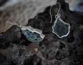 Broken Car Window Glass Upcycled Dangling Earrings