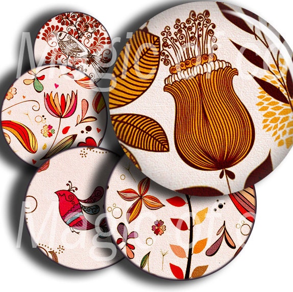 Digital Collage of Glamorous Designs - 252 12 mm Circle JPG images - Digital Collage Sheet