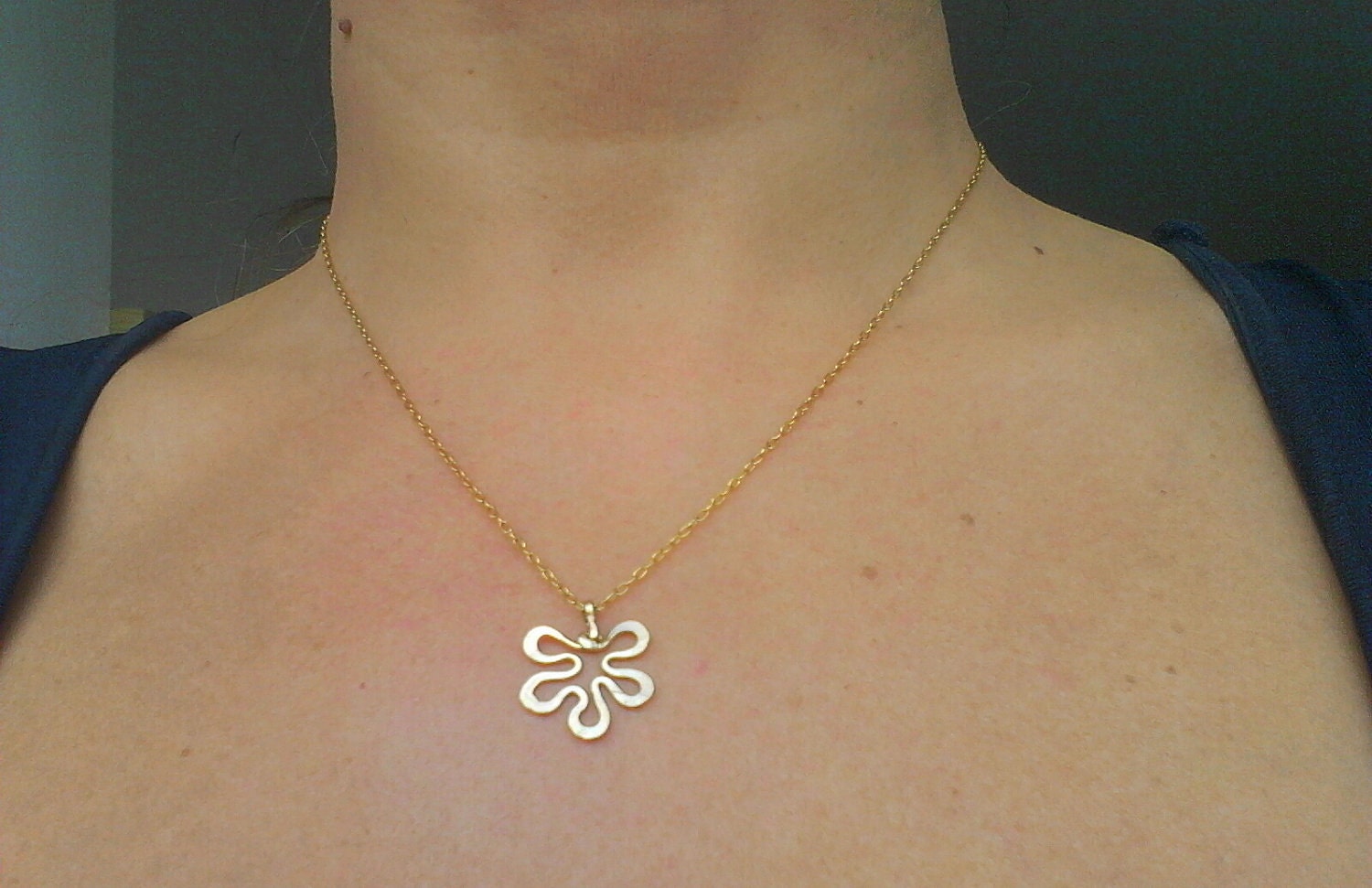 Flower forever - 14K Gold filled flower necklace ,gold flower necklace Gold filled flower pendant,  flower necklace, simple  everyday