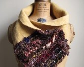 Upcycled Yellow Gold scarf Eco-Friendly. Blue. Burgundy.