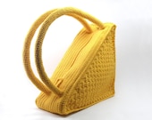 Unique Crochet Triangle Bag, Fashionable Stylish Young Women, Mustard Yellow Cotton, Spring Summer - CB0013 - Etsy by Aimarro