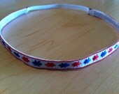 Red/Blue Star Headband (7/16" wide)