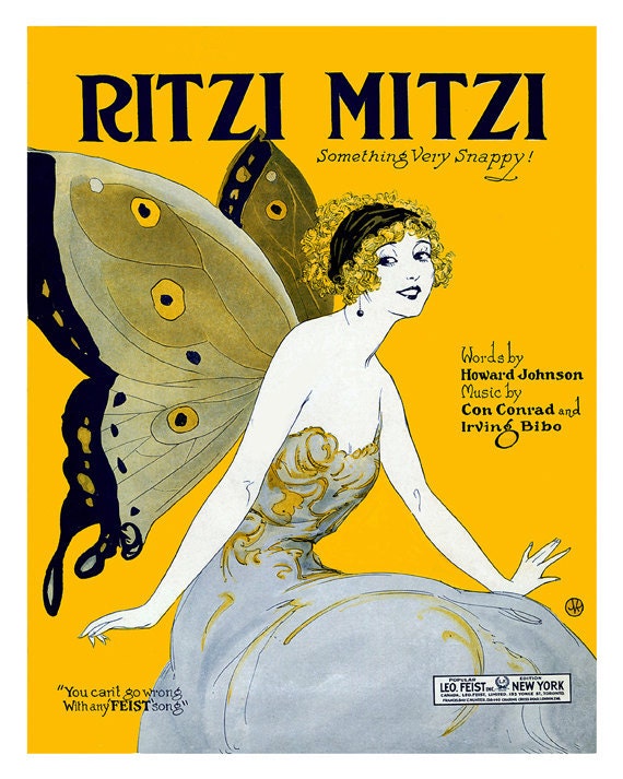 Sheet Music 1923 Reproduction Digital Art - Ritzi Mitzi Print 8 x 10