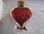 Red Glass Heart Candle Holder