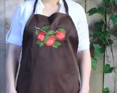 Red Apple Apron (Chocolate Brown)